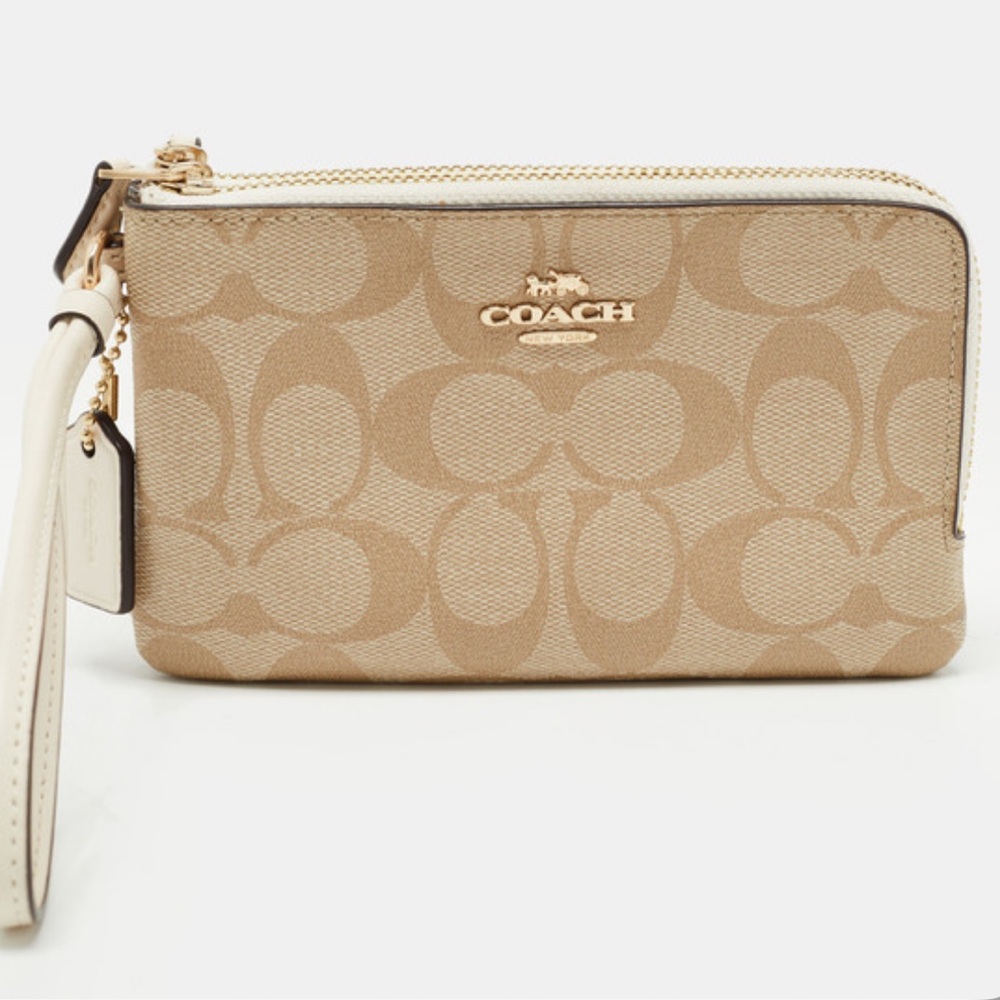 Coach beige signature wallet